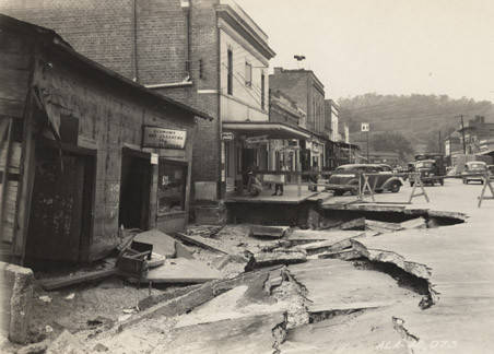 Damage caused by the flood in downtown Prattville, 1939